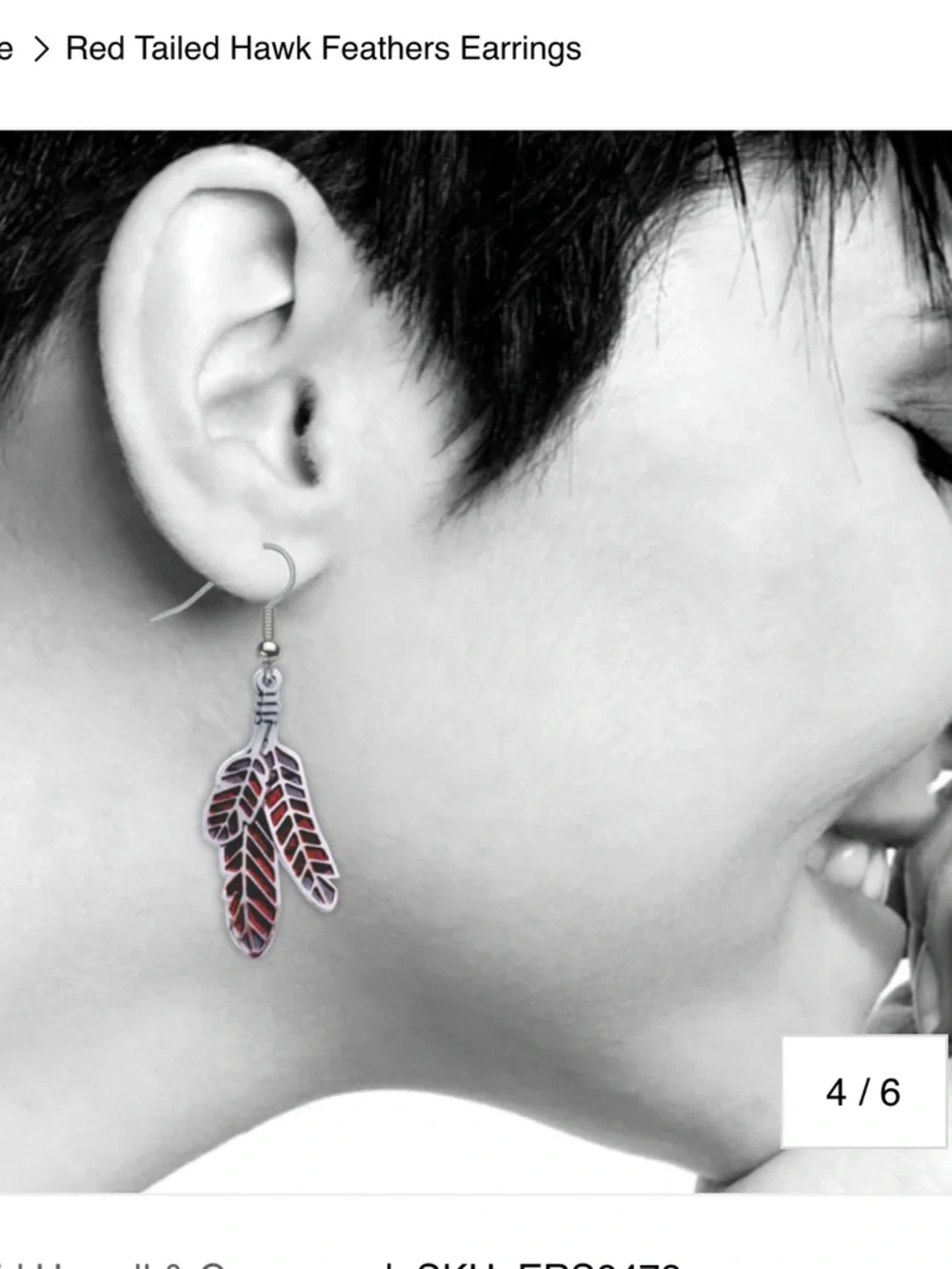 David Howell & Co red tailed hawk earrings - Picture 2 of 6